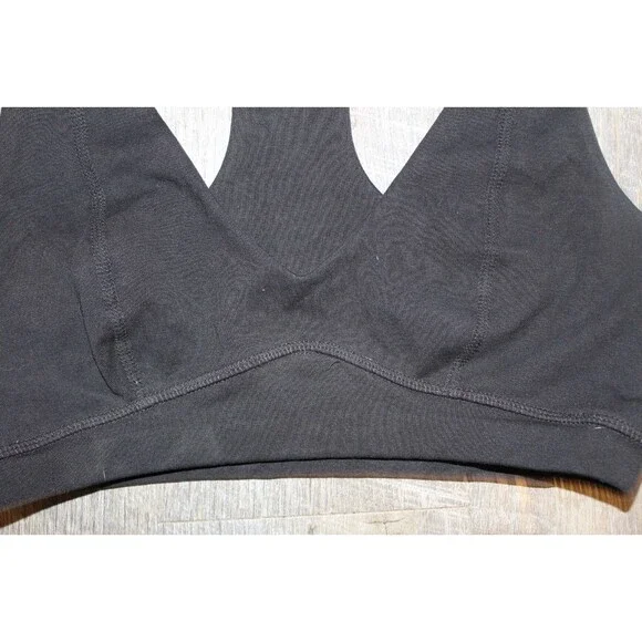 Mate the Label Women's Organic Cotton V-Neck Bra Black NEW - Picture 2 of 3